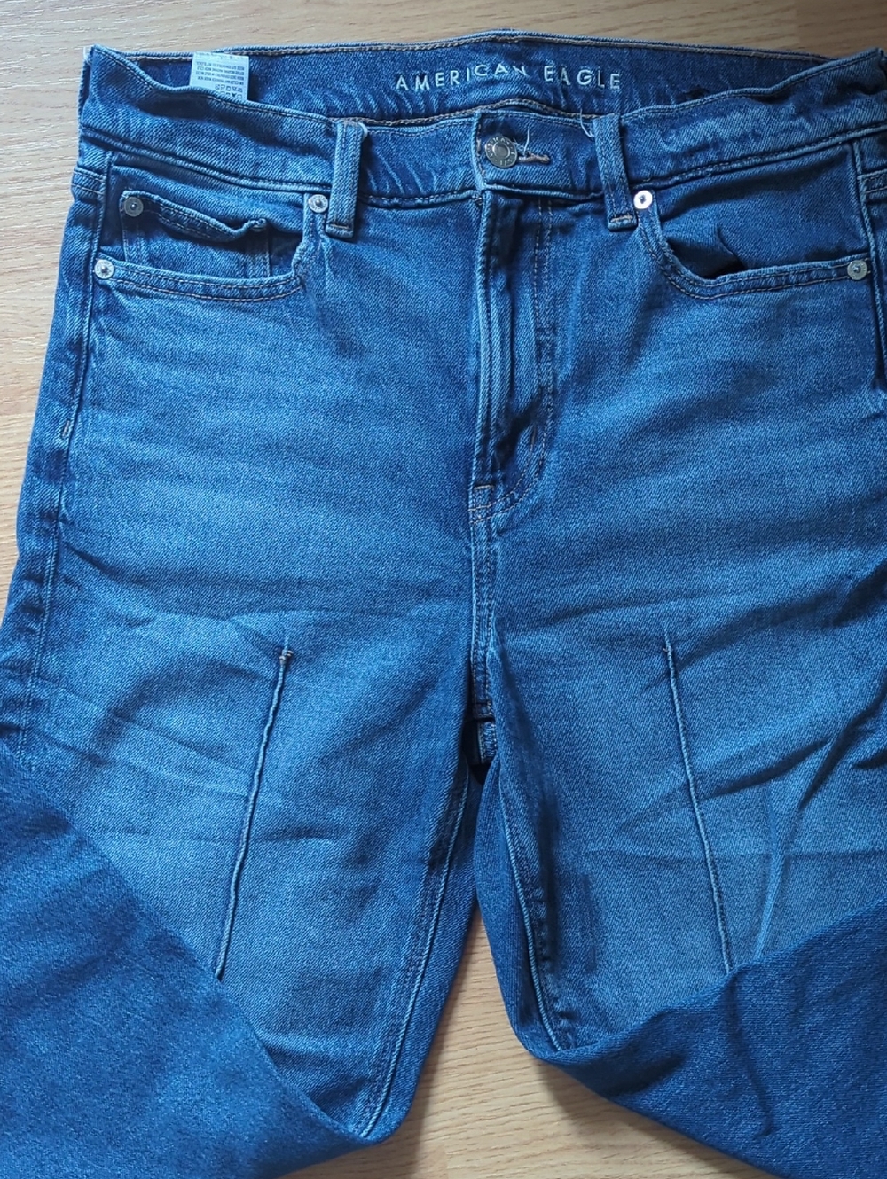American Eagle Outfitters Womans Dark Blue Barrel Jeans